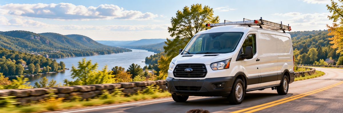 Lucaslocksmith service van on the road in Dutchess County, NY